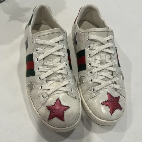 Authentic Gucci sneakers with stars design